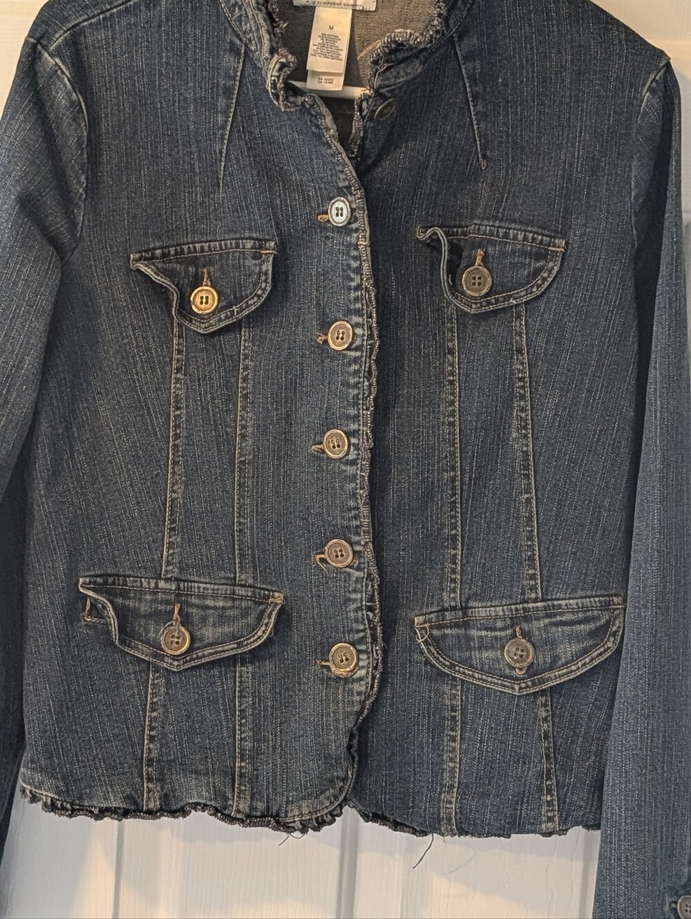 Ruffled Blue Denim Jacket